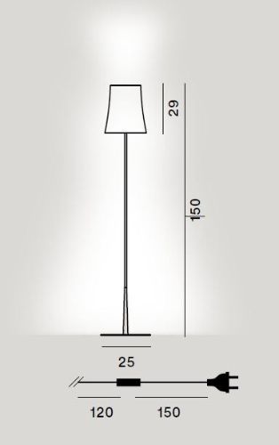 Foscarini Birdie Easy Gulvlampe H: 150cm - Salvie Grøn