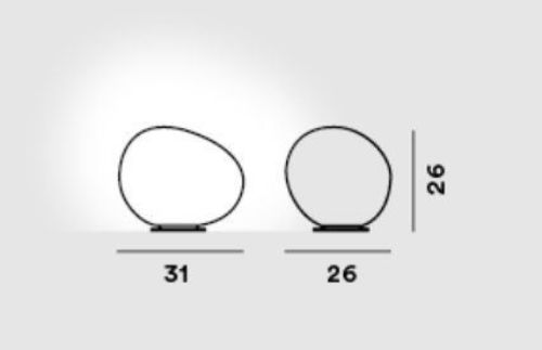 Foscarini Gregg Bordlampe Medium Dæmpbar H: 26cm - Hvid