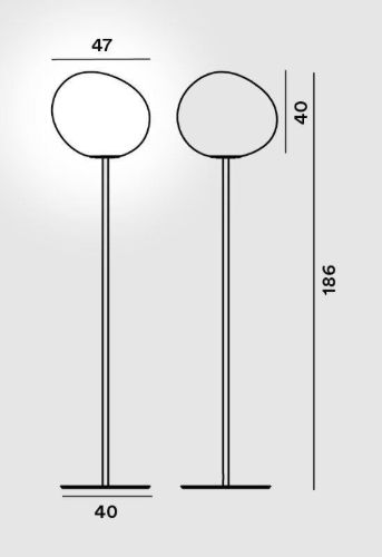 Foscarini Gregg Gulvlampe Medium H: 151cm - Guld/Hvid