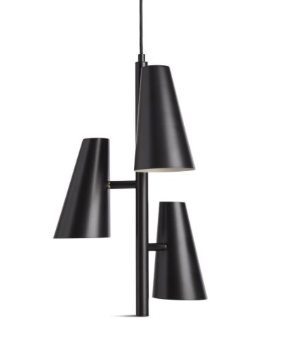 Woud Cono Pendel m/3 Skærme Ø: 36 cm - Sort