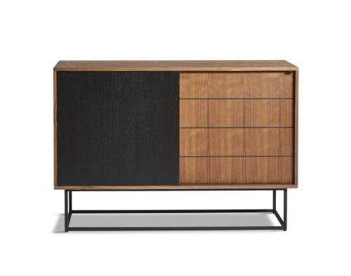Woud Virka Sideboard High 82 x 120 cm - Valnød / Sort