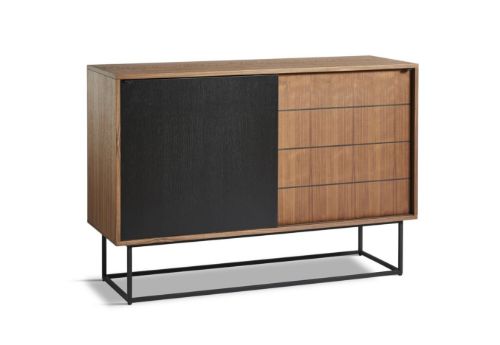 Woud Virka Sideboard High 82 x 120 cm - Valnød / Sort