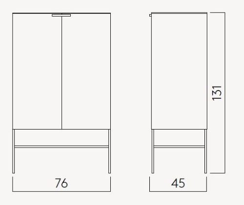 Kristina Dam Studio Grid Cabinet 76x45x131cm - Beige