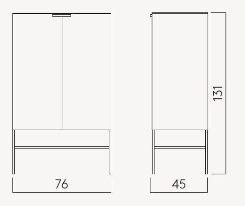 Kristina Dam Studio Grid Cabinet 76x45x131cm - Black