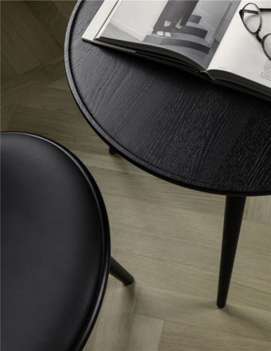 Mater Accent Sidebord Large Ø: 60 cm - Sortlakeret Egetræ