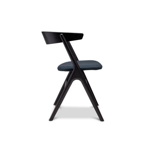 Sibast Furniture No 9 Dining Chair SH: 45 - Oak Black / Wool Remix Blue