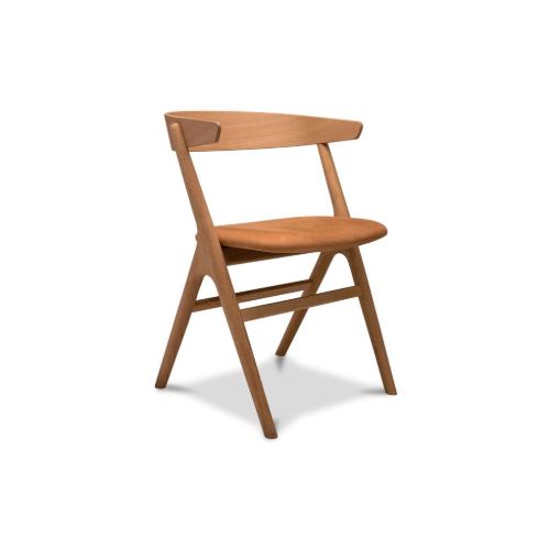 Sibast Furniture No 9 Dining Chair SH: 45 - Natural Oiled Oak / Dunes Leather Cognac