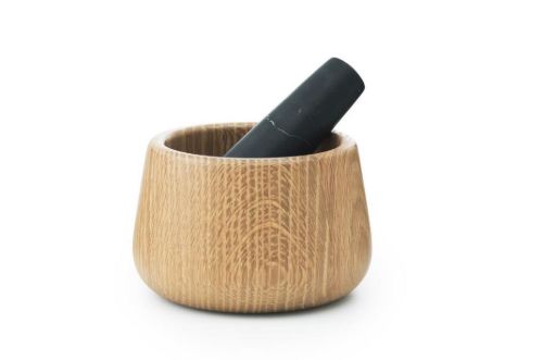 Normann Copenhagen Craft Mortar & Pestle Ø: 13 cm - Black Marble/Oak