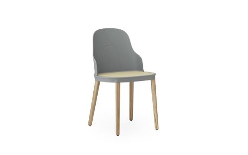 Normann Copenhagen Allez Chair Oak Indoor SH: 45,5 cm - Grey / Molded Wicker Seat