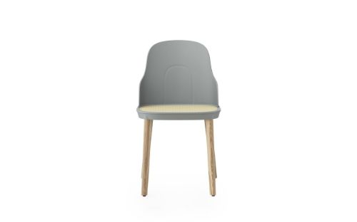 Normann Copenhagen Allez Chair Oak Indoor SH: 45,5 cm - Grey / Molded Wicker Seat