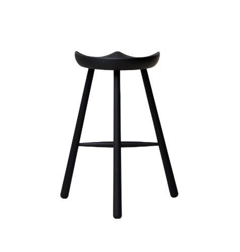 Form & Refine Shoemaker Chair No. 68 SH: 65 cm - Black Painted Beech