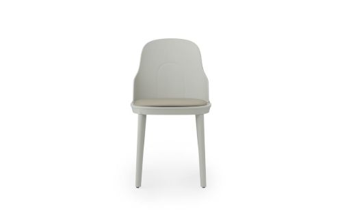 Normann Copenhagen Allez Chair Upholstery PP Indoor SH: 45,5 cm - Warm Grey / Ultra Leather
