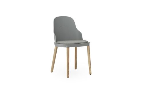 Normann Copenhagen Allez Chair Upholstery Oak Indoor SH: 45,5 cm - Grey / Main Line Flax