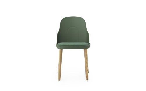 Normann Copenhagen Allez Chair Upholstery Oak Indoor SH: 45,5 cm - Park Green / Main Line Flax