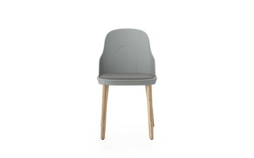 Normann Copenhagen Allez Chair Upholstery Oak Indoor SH: 45,5 cm - Grey / Ultra Leather