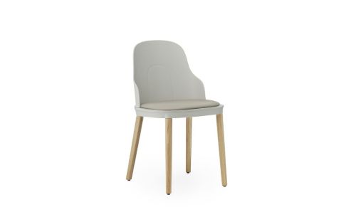 Normann Copenhagen Allez Chair Upholstery Oak Indoor SH: 45,5 cm - Warm Grey / Ultra Leather
