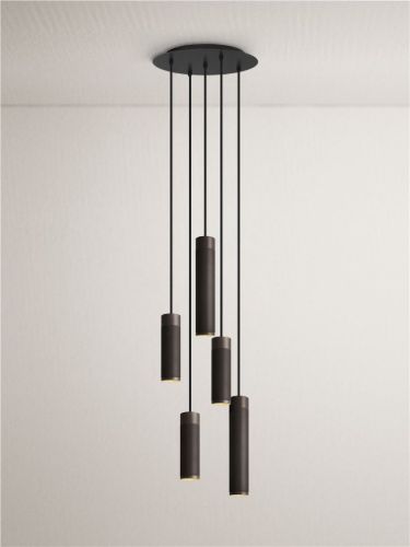 Thorup Copenhagen Patrone Pendant Cluster 5-Light  Ø: 33 cm - Bruneret Messing
