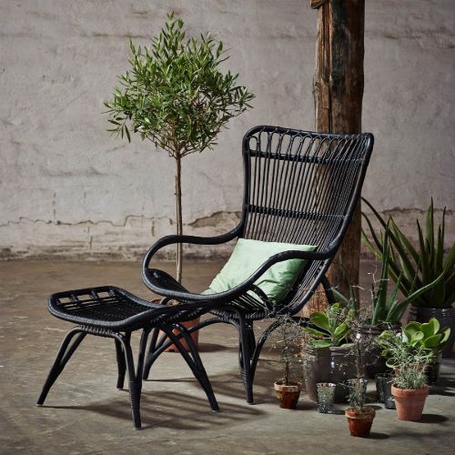 UDGÅET - Sika-Design Monet Fodskammel H: 40 cm - Black