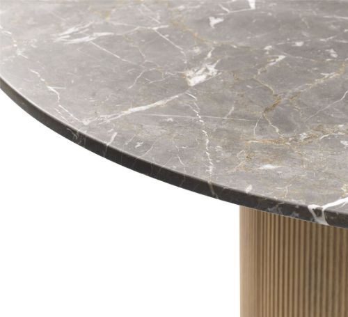Vipp 494 Cabin Round Table Ø: 130 cm - Dark Oak / Grey Marble