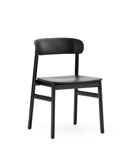 Normann Copenhagen Herit Chair SH: 45 cm - Black Oak Base/Black