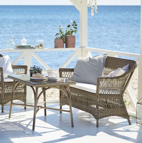 Sika-Design Charlot 2 Pers. Sofa L: 134 cm - Antique Grey/A675 Tempotest Michelangelo Taupe