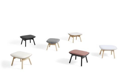 HAY Uchiwa Ottoman H: 39 cm  - Lacquered Oak/Mode 002 Remix 123