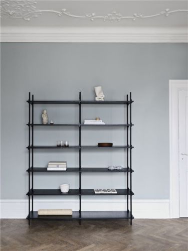 Moebe Shelving System Double 200x162 cm - Oak/Black