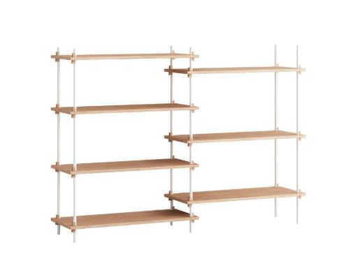 Moebe Shelving System Medium/Double 115x162 cm - White/Oak