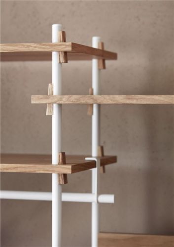 Moebe Shelving System Medium/Double 115x162 cm - White/Oak