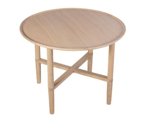 Haslev Opus Rundt Sofabord Ø: 90 cm - Hvidolieret Eg