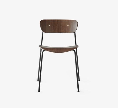 &Tradition Pavilion Chair AV1 SH: 46 cm - Lacquered Walnut/Black
