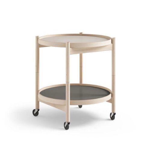 Brdr. Krüger Bølling Bakkebord m. 2 bakker Ø: 50 cm - Ubehandlet Bøg/Stone
