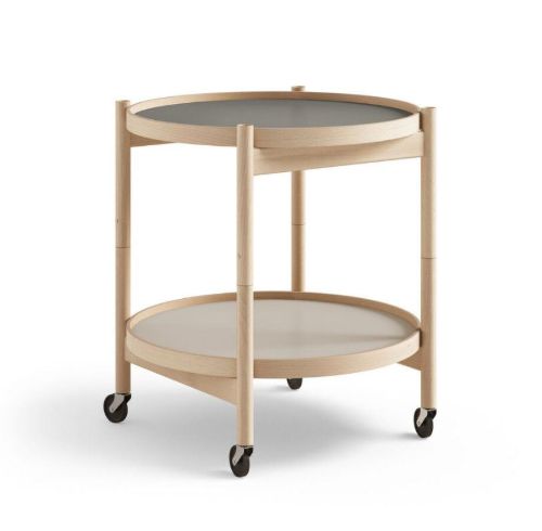 Brdr. Krüger Bølling Bakkebord m. 2 bakker Ø: 50 cm - Olieret Bøg/Stone