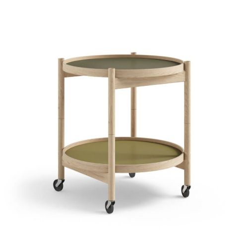 Brdr. Krüger Bølling Bakkebord m. 2 bakker Ø: 50 cm - Ubehandlet Eg/Leaf