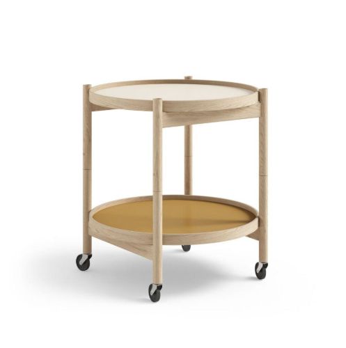 Brdr. Krüger Bølling Bakkebord m. 2 bakker Ø: 50 cm - Ubehandlet Eg/Sunny