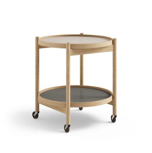Brdr. Krüger Bølling Bakkebord m. 2 bakker Ø: 50 cm - Olieret Eg/Stone