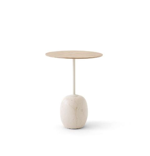&Tradition Lato Coffee Table LN8 Ø: 40 cm - Lacquered Oak / Crema Diva Marble