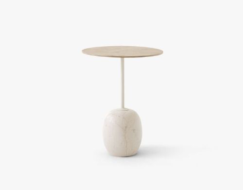 &Tradition Lato Coffee Table LN8 Ø: 40 cm - Lacquered Oak / Crema Diva Marble