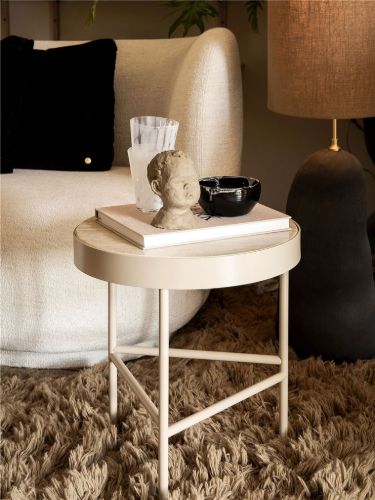 Ferm Living Travertine Table Medium Ø: 40 cm - Cashmere
