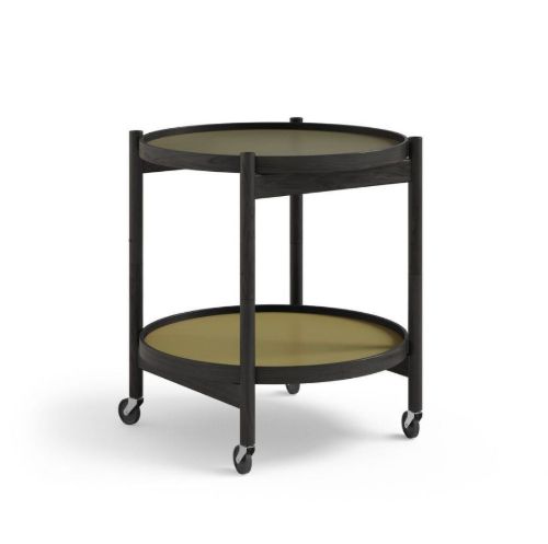 Brdr. Krüger Bølling Bakkebord m. 2 bakker Ø: 50 cm - Sortmalet Eg/Leaf
