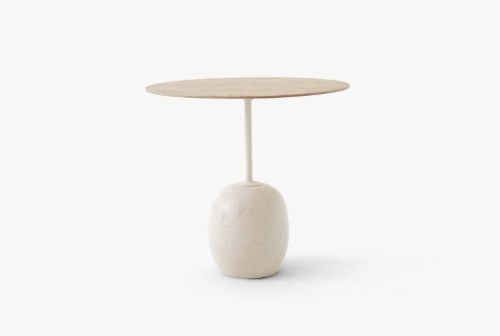 &Tradition Lato Coffee Table LN9 Ø: 50 cm - Lacquered Oak / Crema Diva Marble