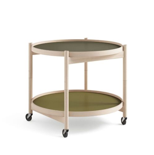 Brdr. Krüger Bølling Bakkebord m. 2 bakker Ø: 60 cm - Ubehandlet Bøg/Leaf