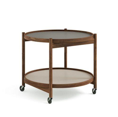 Brdr. Krüger Bølling Bakkebord m. 2 bakker Ø: 60 cm - Olieret Valnød/Stone