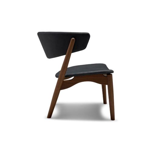 Sibast Furniture No 7 Lounge Chair Full Upholstered SH: 35 cm - Smoked Oak / Leather Dunes Anthrazite