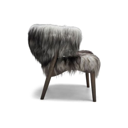 Sibast Furniture No 7 Lounge Chair Full Upholstered SH: 35 cm - Dark Oiled Oak / Long Sheepskin