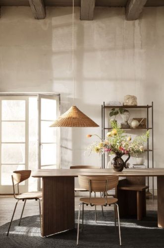 Ferm Living Mingle Wooden Table Legs W68 H: 71,65 cm - Walnut