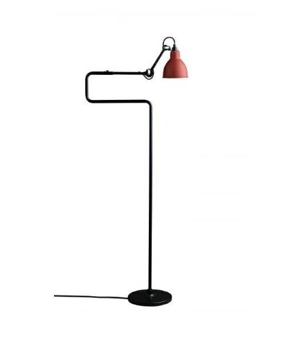DCW Editions Lampe Gras N411 Gulvlampe Rund H: 121cm - Sort/Rød