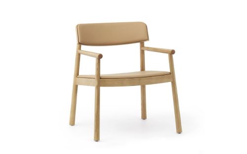 Normann Copenhagen Timb Lounge Armchair Upholstery SH: 42 cm - Tan / Ultra Leather Camel