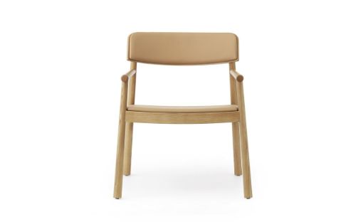 Normann Copenhagen Timb Lounge Armchair Upholstery SH: 42 cm - Tan / Ultra Leather Camel