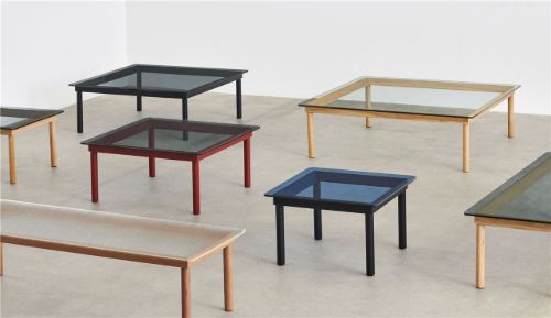 HAY Kofi Table 60x60 cm - Solid Oak / Grey Tinted Glass